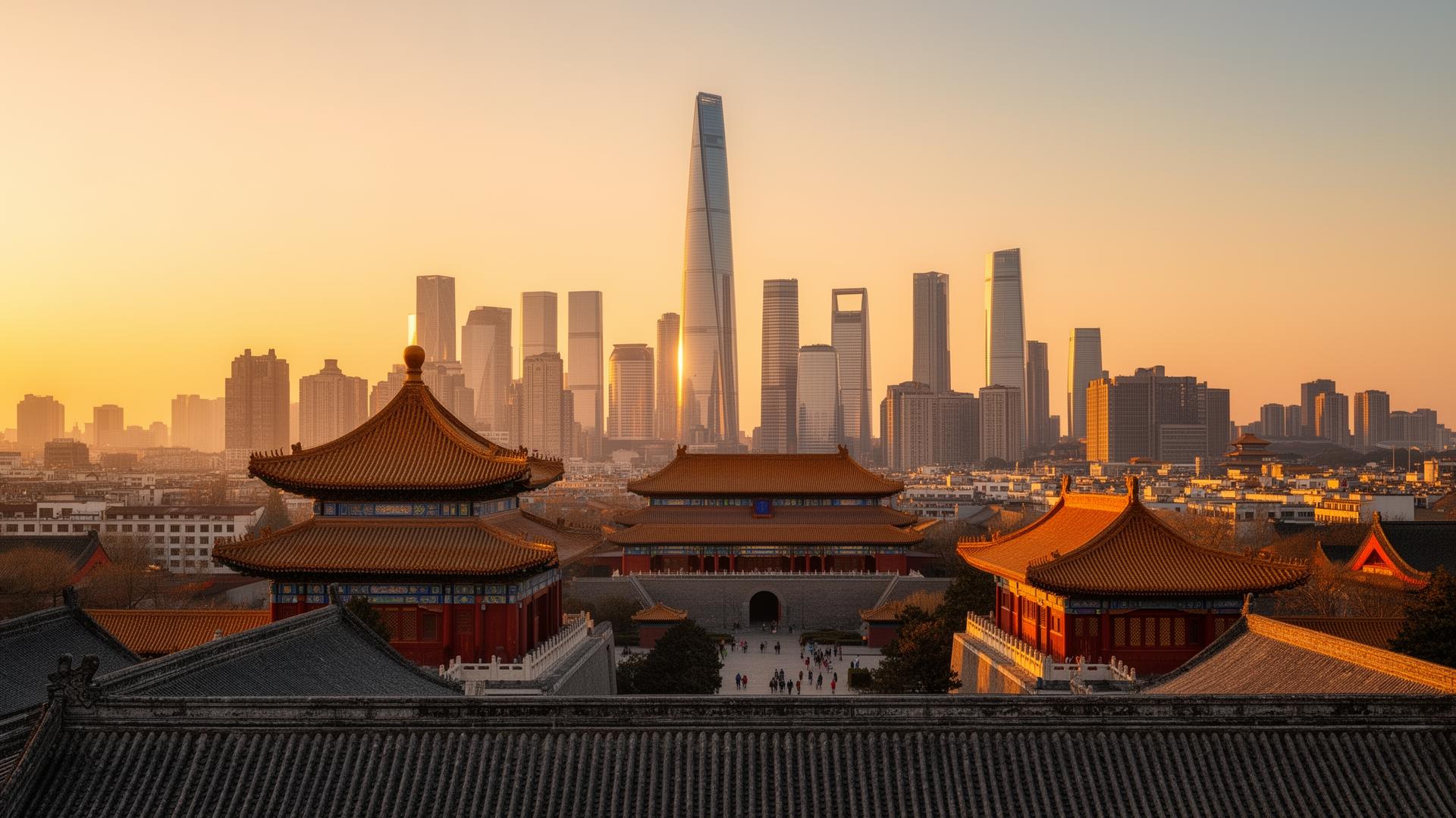 Beijing historic rooftops and modern skyline for specialist care