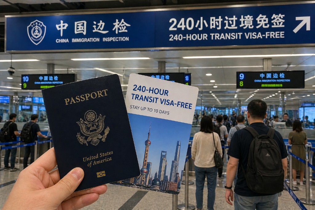 International visitors in a modern Chinese city